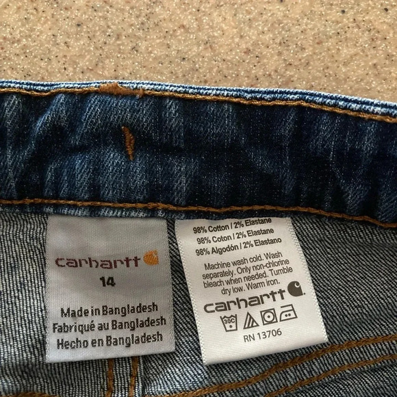 Carhartt Mens Blue Jeans Size 14 - Picture 4 of 5